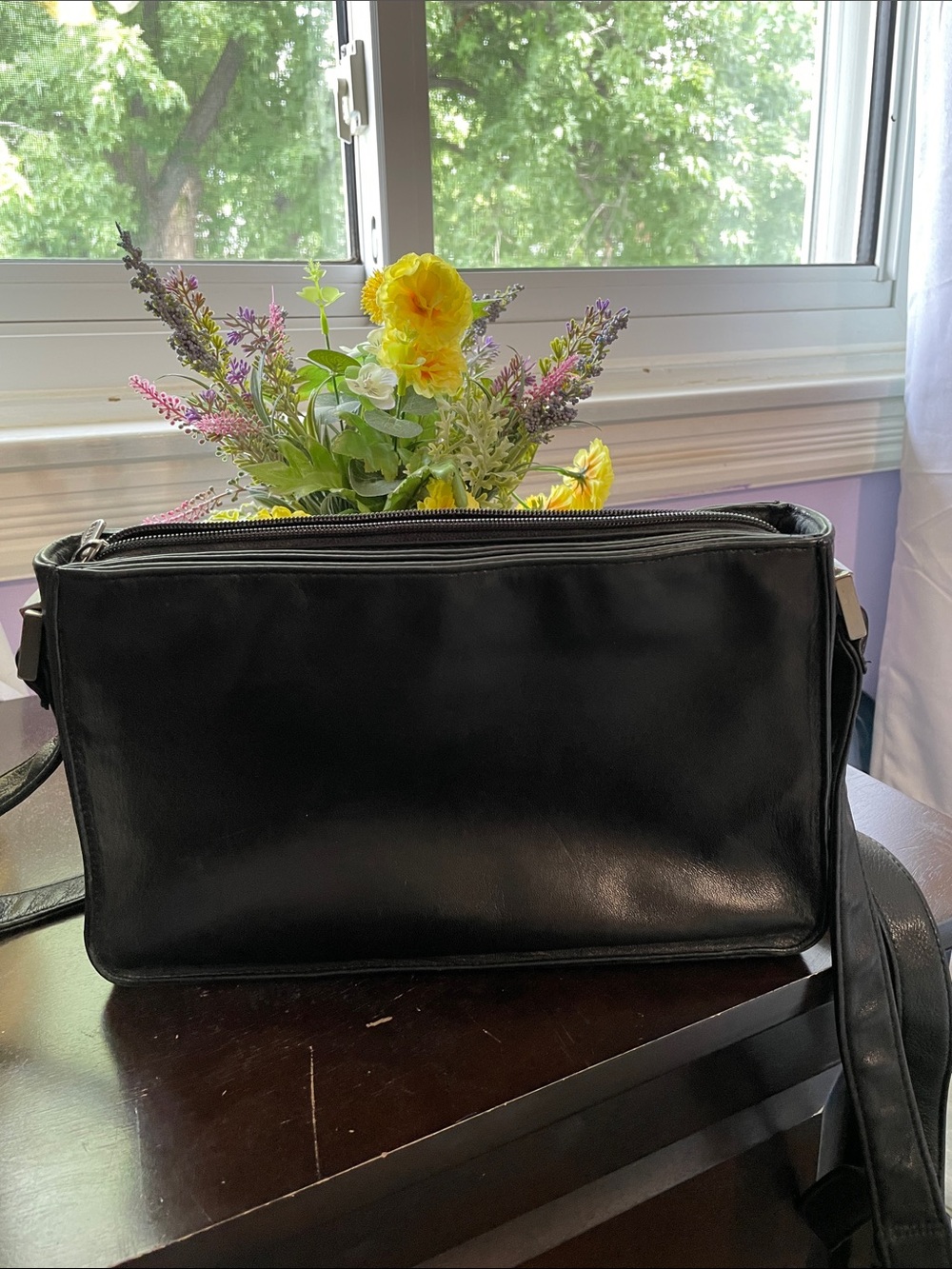 Danier Black Leather Crossbody Bag